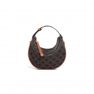 CELINE TEEN CELINE LULU IN TRIOMPHE CANVAS AND CALFSKIN 120722FQM.04LU (24*21*5cm)